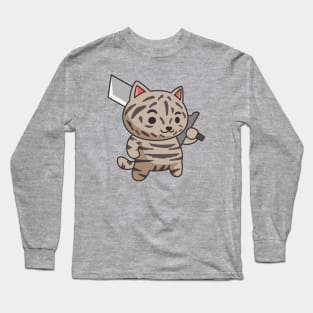 Warrior Cat with Big Sword Long Sleeve T-Shirt